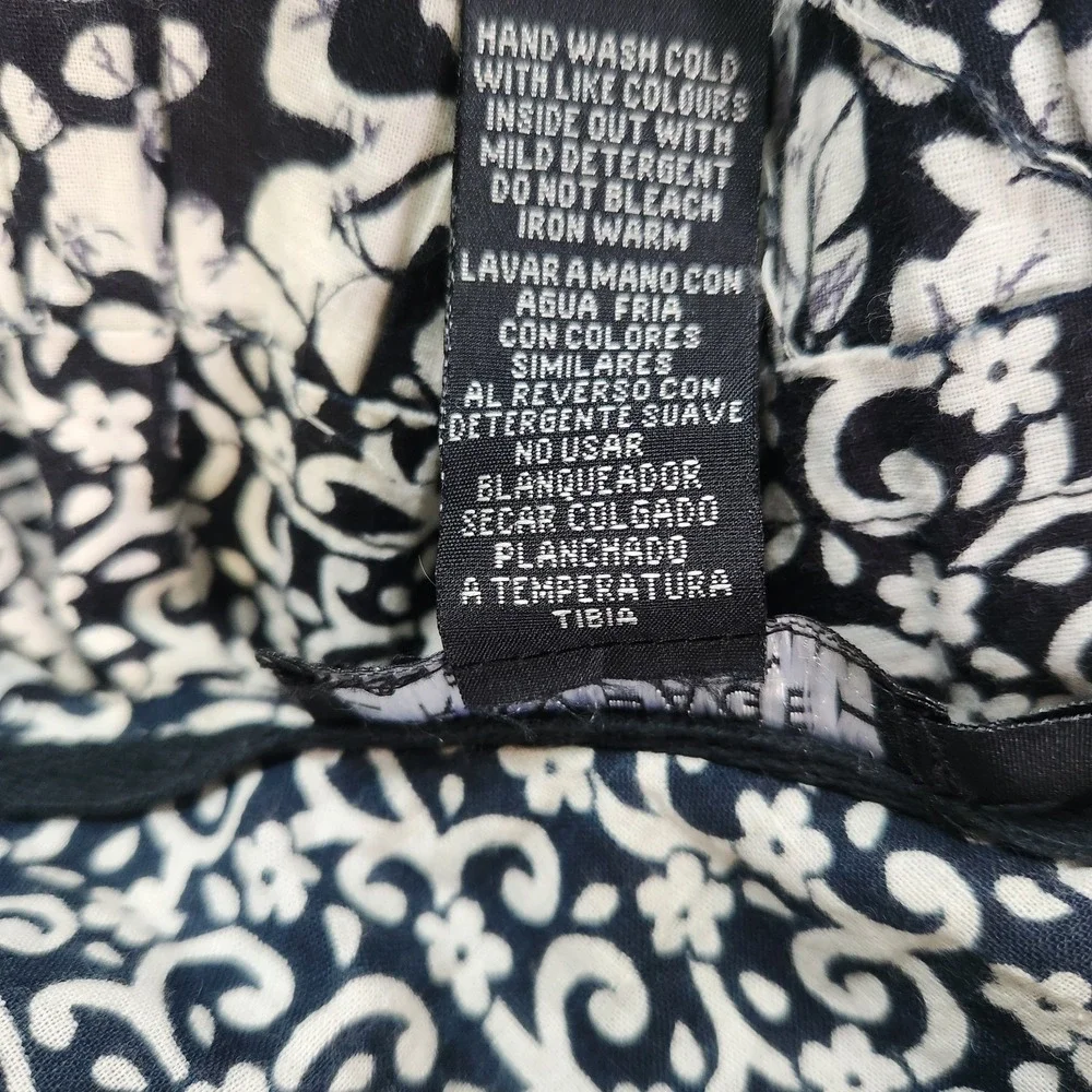 Rampage Circle Skirt‎ Size 7 Low Rise Bohemian Black White Midi Festival Summer
